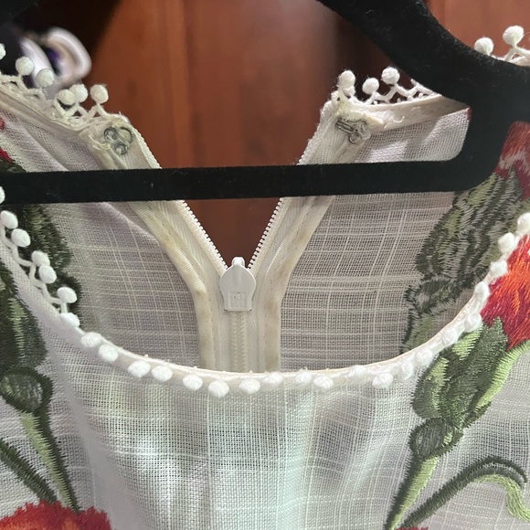 Alexis white mini dress with red florals - Picture 2 of 5
